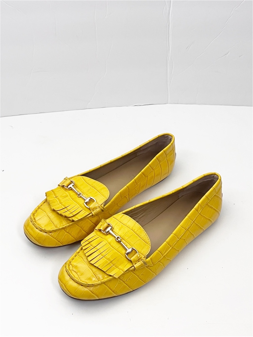 TALBOTS Everson Horsebit Croc Embossed Genuine Leather Driving Moccasins Size 10 - Picture 9 of 12